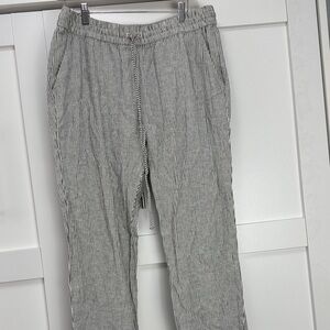 J. Crew Women's Striped Black and White Pants